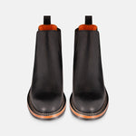 Chelsea boots in black front view