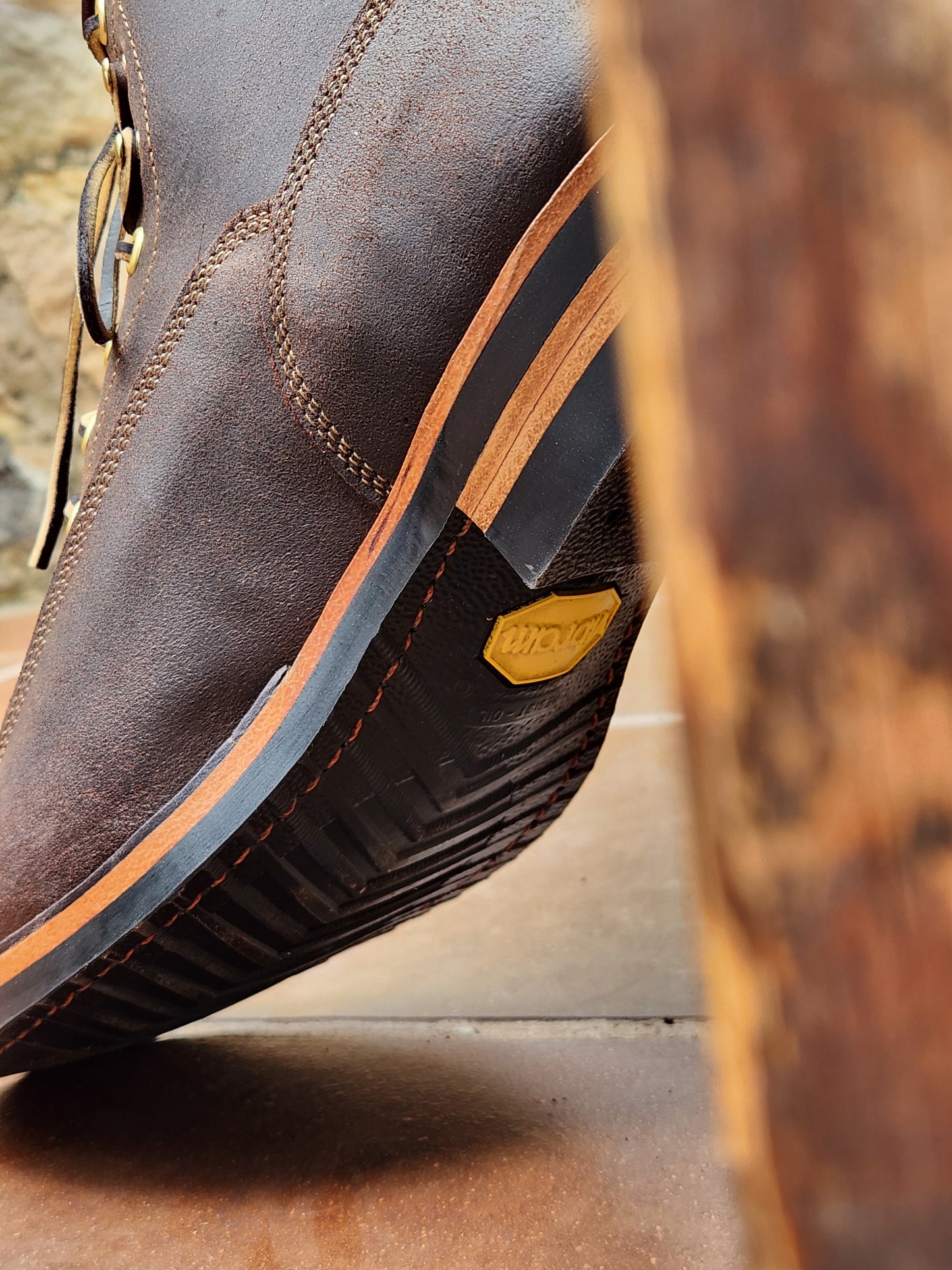 Lace to toe · Waxed Suede · Brown