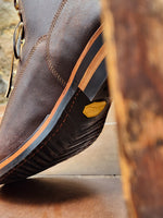 Lace to toe · Waxed Suede · Brown