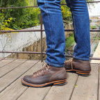 Lace to toe · Waxed Suede · Brown