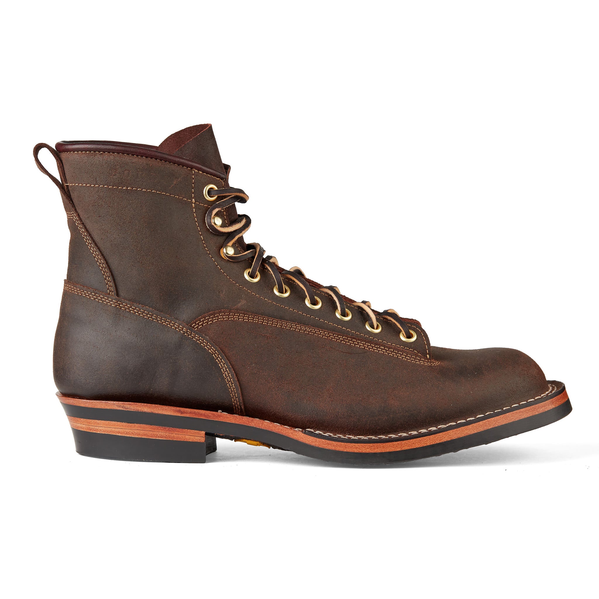 Lace to toe · Waxed Suede · Brown