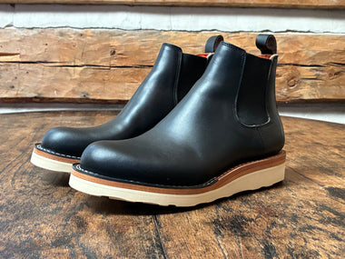 Chelsea in Black - White Wedge Sole - 40.5 EE