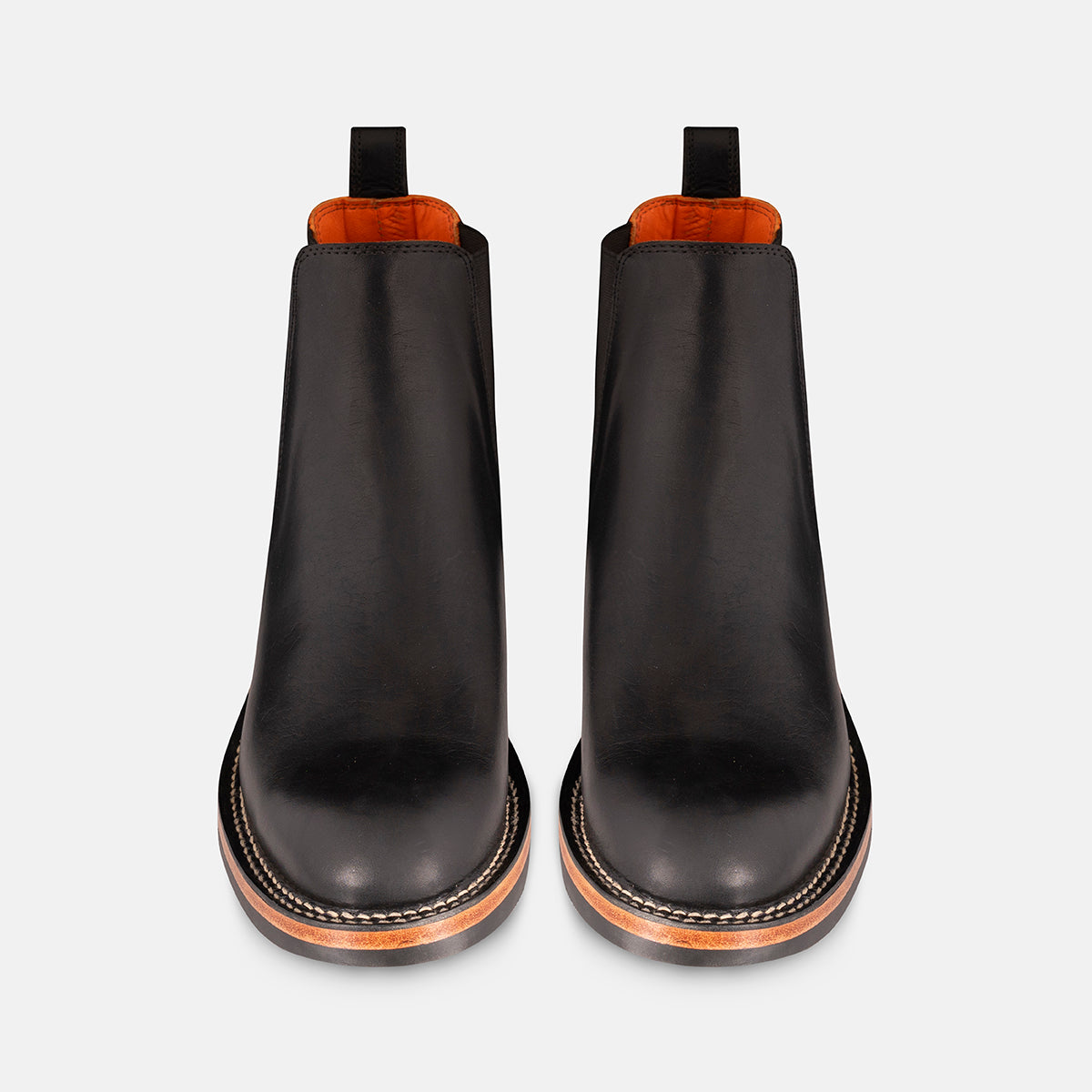 Chelsea boots in black front view