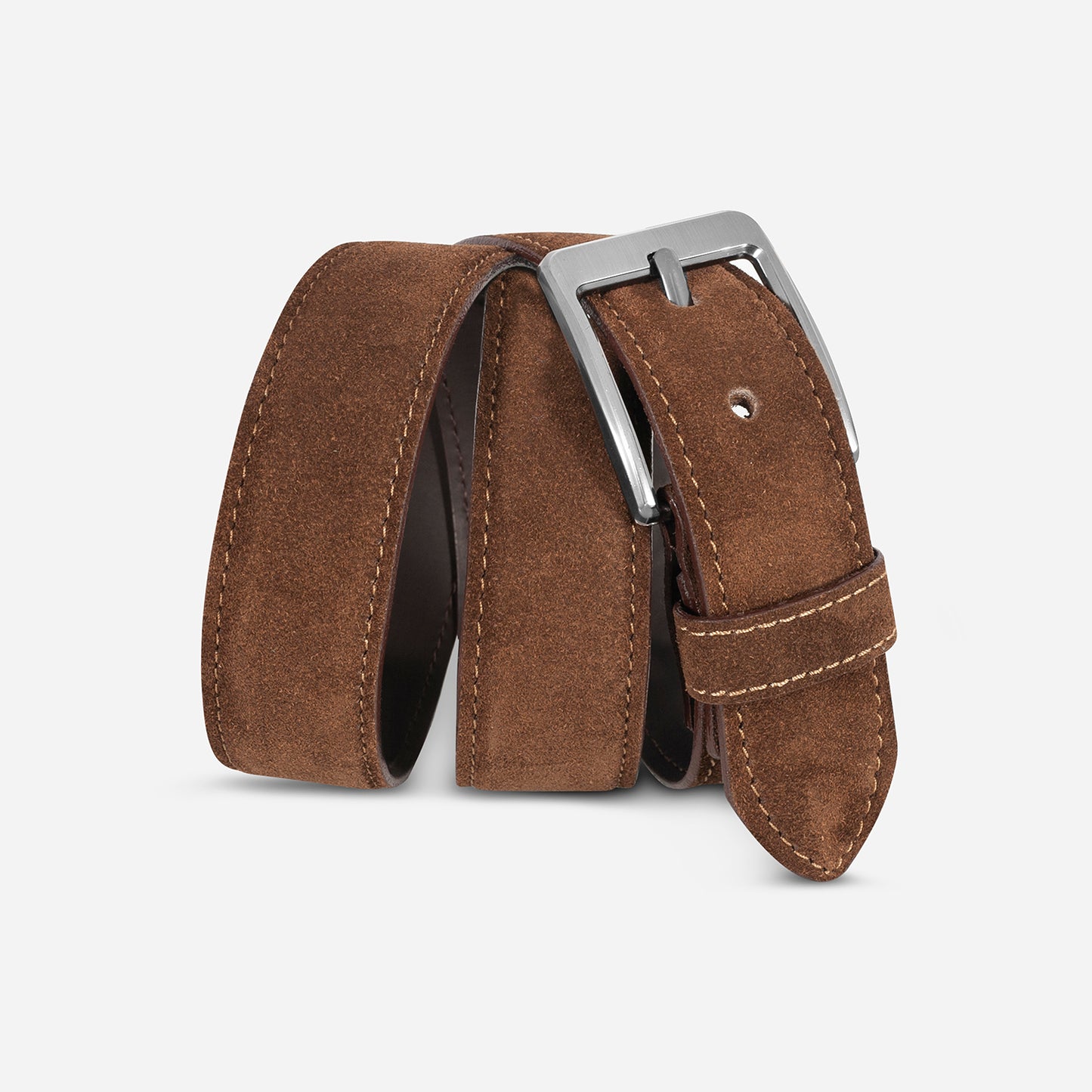 Belt suede in med brown