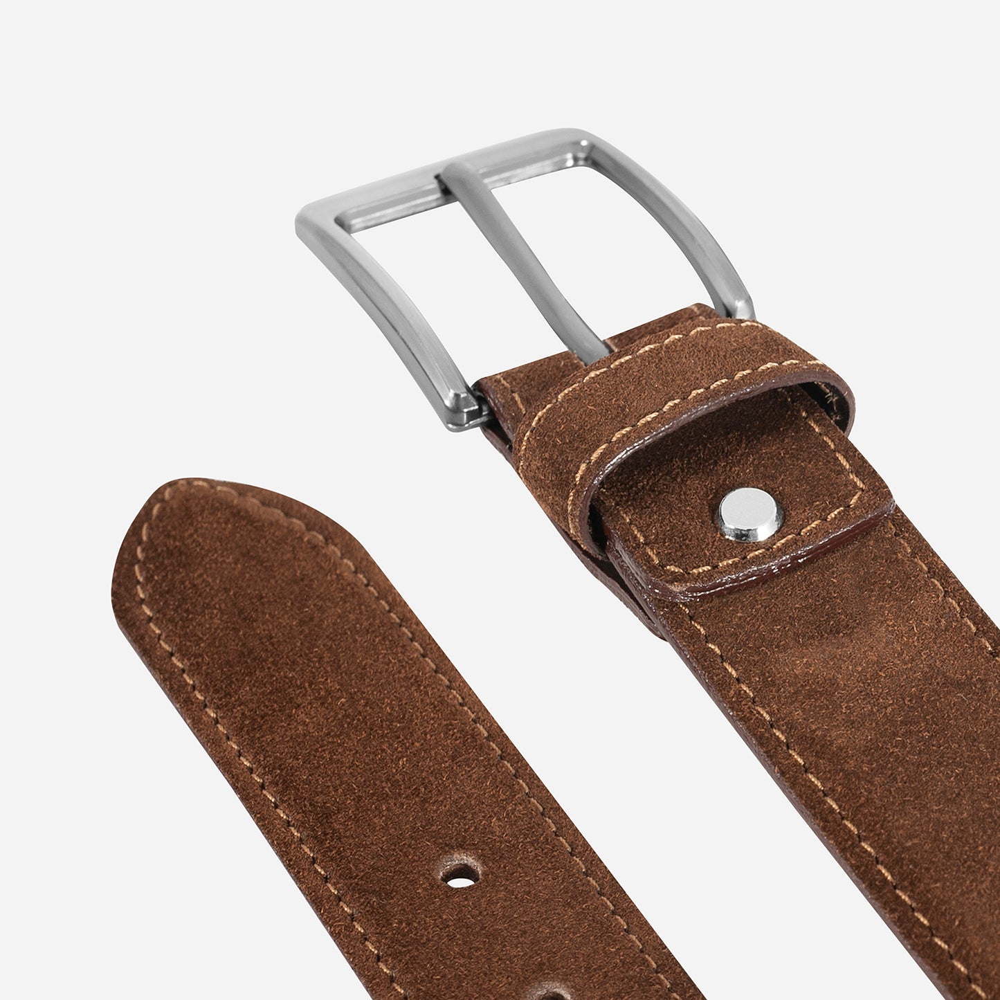 Belt suede in med brown