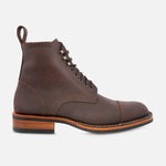 Lace up waxed med brown boot